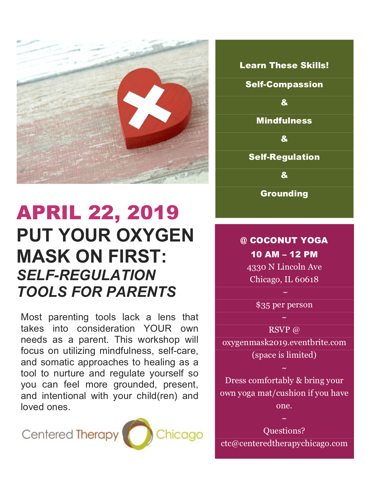 Put Your Oxygen Mask On First: Self Regulation Tools for Parents
